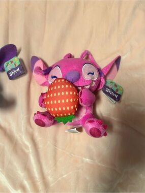 Disney Angel Pink & Purple Plush with Red Strawberry